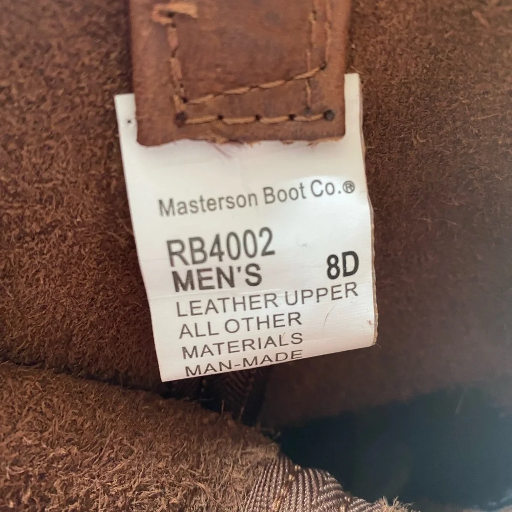 Masterson Boot Co. Brown Leather Cowboy Boots RB4002 Mens Size 8 D‎ Rodeo Ranch